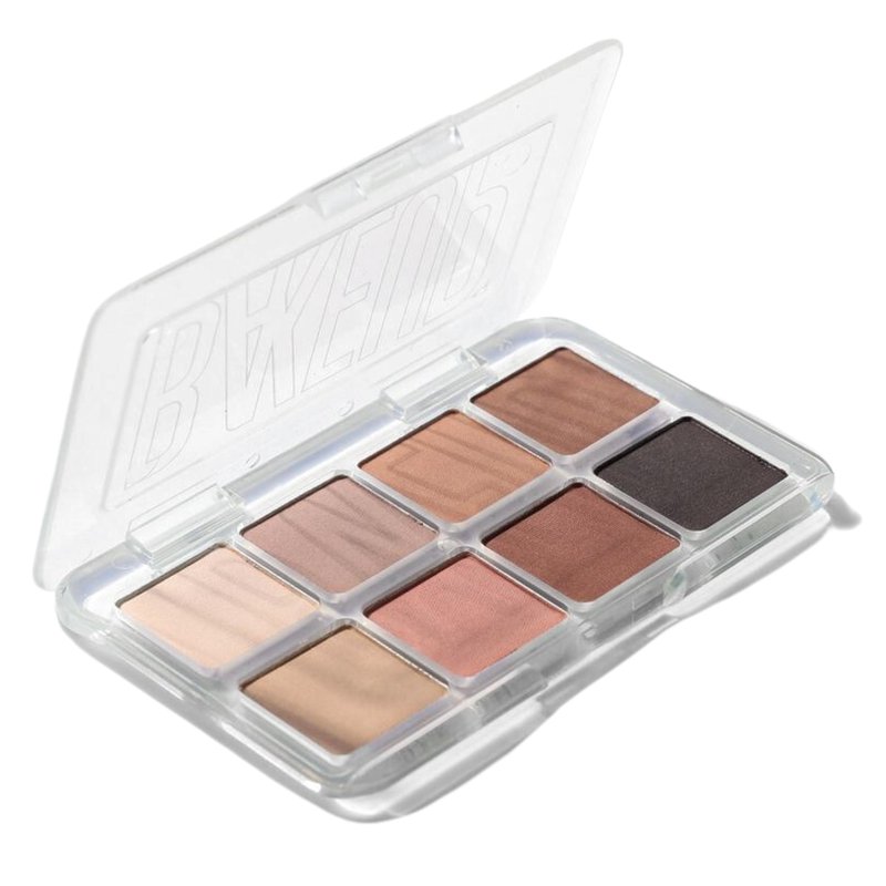 BAKEUP Neutral Eyeshadow Palette — Mini Travel Size Nude Matte Palette for Women, 8 High Pigment Everyday Shades, Compact Palm-Sized, Vegan & Cruelty Free, Natural Earth Tones by Celebrity Jo Baker