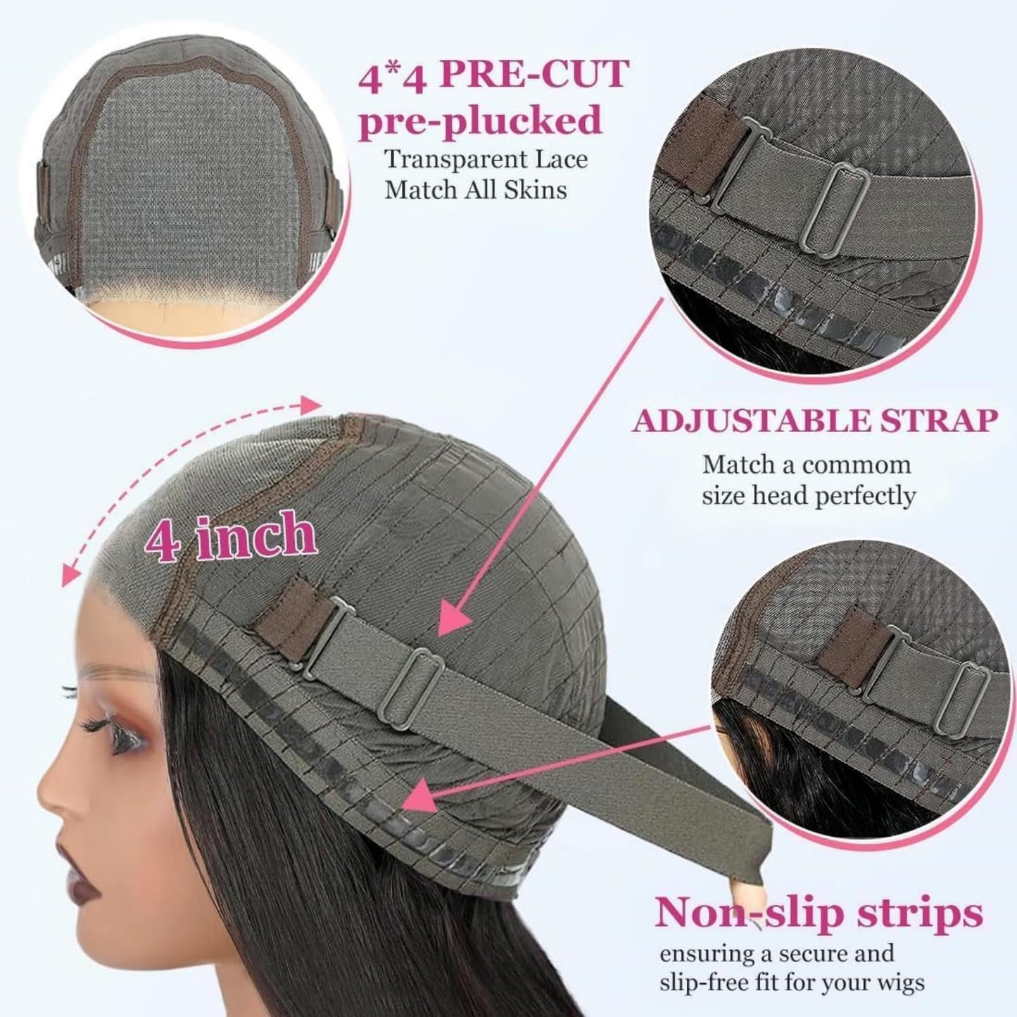 Perselene Wear and Go Glueless Bob Wig Human Hair Pre Plucked Pre Cut 4x4 HD Transparent Lace Front Wigs for Black Women Straight Short Bob Wigs Human Hair 180 Dentisty Natrual Color 10 Inch