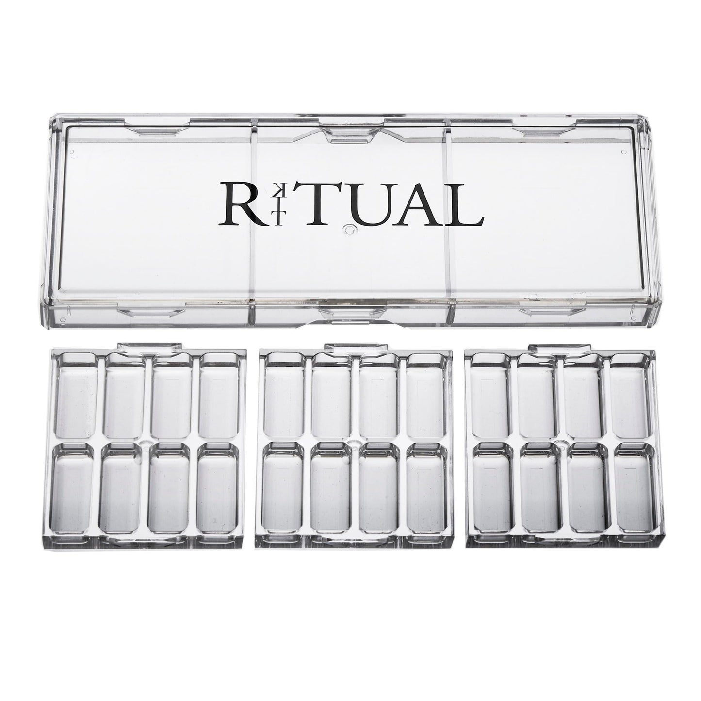 Empty Makeup Palette | 24 Wells | Modular Interchangeable Depotting System | Ritual Pro Palette 3 | 8 Well Bundle, Lipstick, Creams, Alcohol based makeup and paint, watercolor, Gouache, Acrylic paint