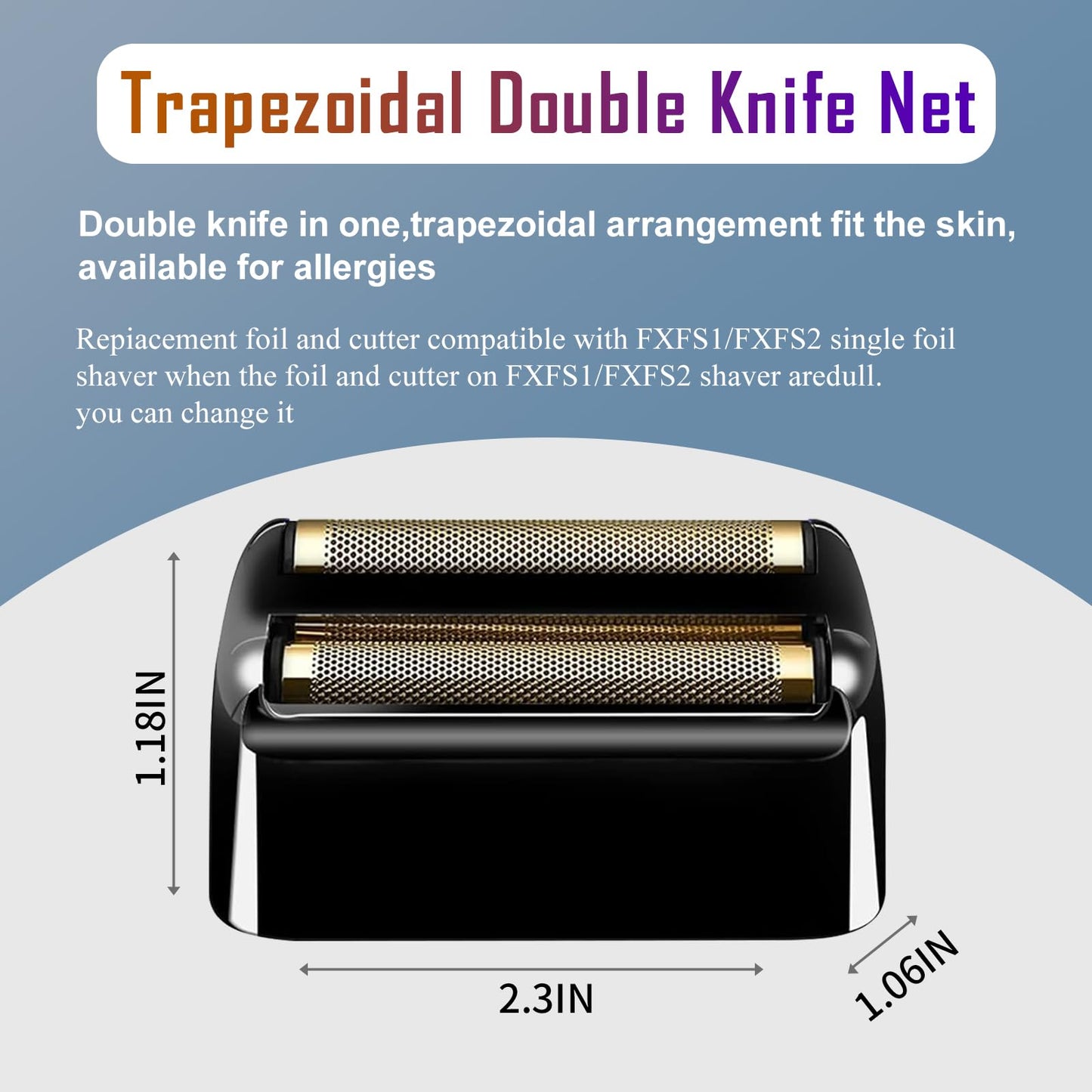 2Pack Shaver Replacement Foil and Cutters compatible with BaBylissPRO Double FXFS2 Metal shaver foil replacement (Black-2PCS)