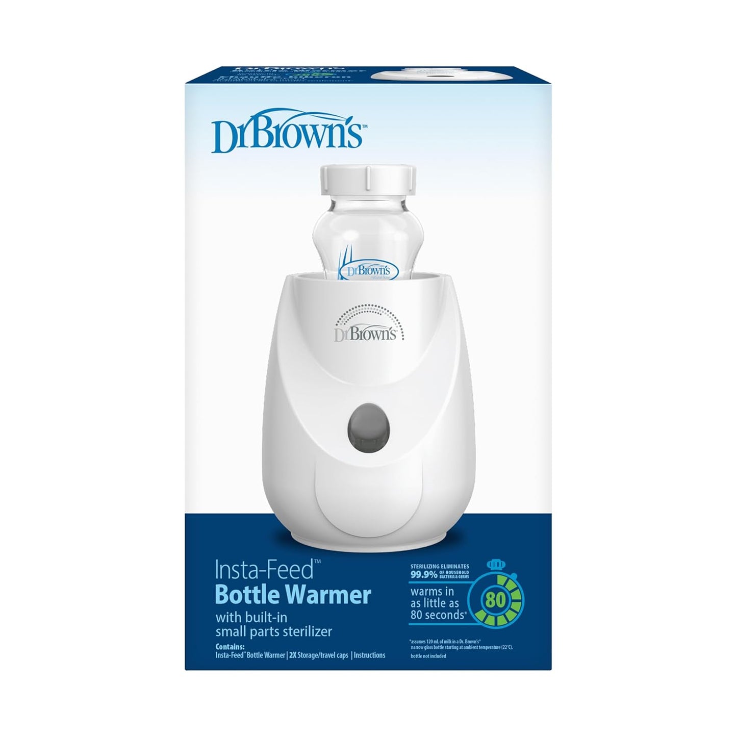 Dr. Brown's Baby Bottle Warmer & Sterilizer - BPA-Free Plastic | Fast Heating for Bottles & Food Jars