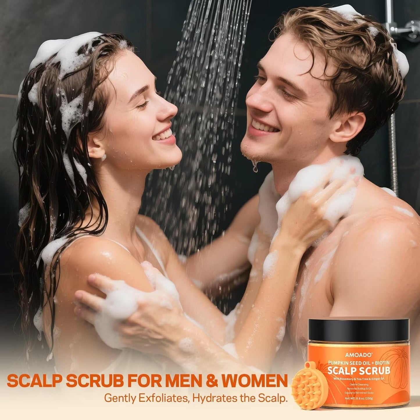 Pumpkin Seed Oil Scalp Scrub - Biotin & Rosemary Exfoliator for Itchy Scalp | Sulfate-Free Detox & Hair Growth