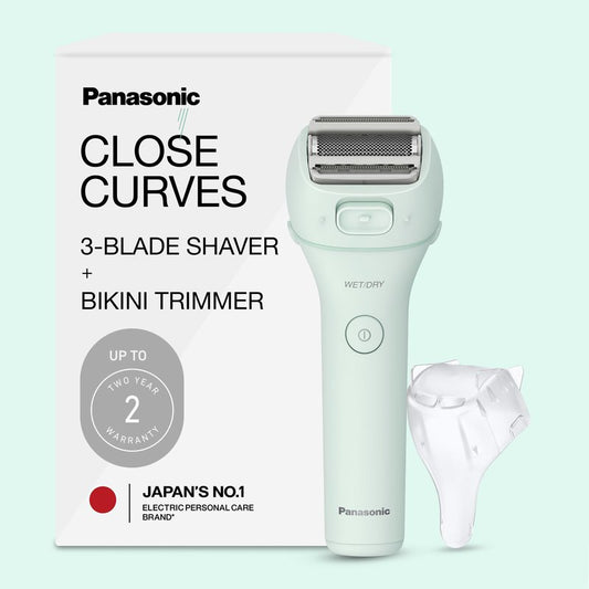 Panasonic Electric Bikini Trimmer, Waterproof Full-Body Cordless Electric Razors for Women Legs with Bikini Attachments, 3 Hypoallergenic Blades, for Travel, Shower, and Everyday Use - ES-AWL6AG