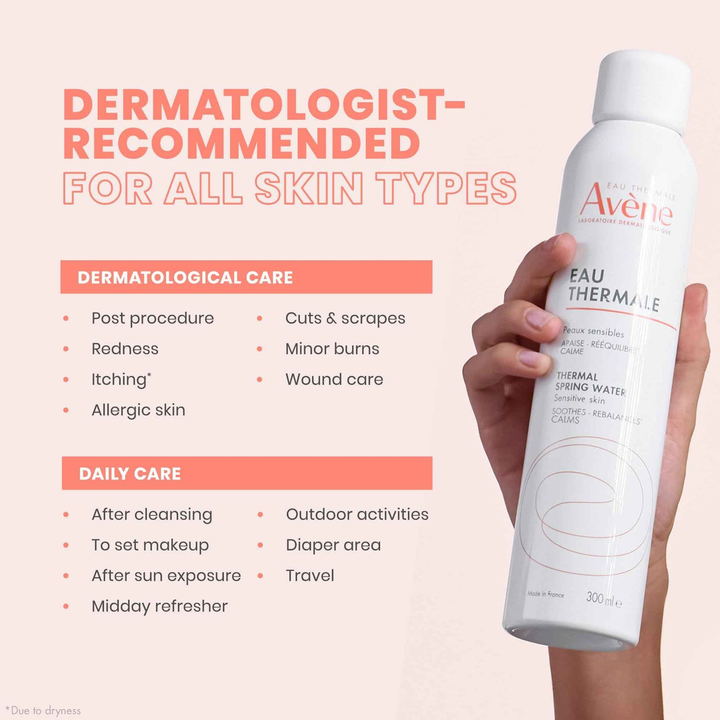 Avène Thermal Spring Water, Soothing Calming Facial Mist Spray for Sensitive Skin, Soothes, Softens + Calms Skin, Formulated with Mineral & Biological Properties 10.1 Oz