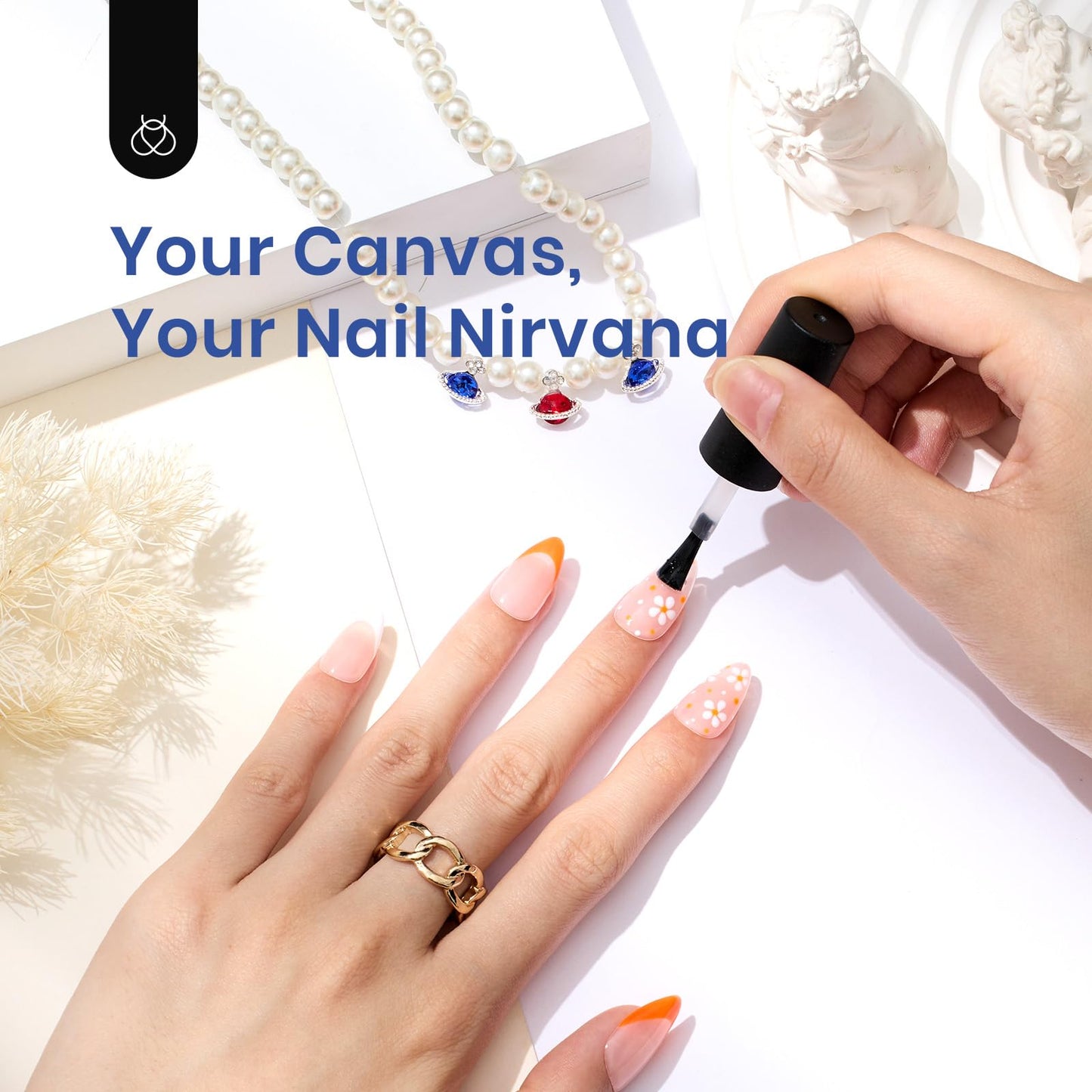 Beetles Gel Nail Kit Etch-X, Almond Short, 504pcs 12 Sizes Nail Tips, with 9 in 1 Nail Glue Mini LED Light, Acrylic Half Matte Tips Press On Nail, Extension DIY Set at Home, Gift for Women & Girls