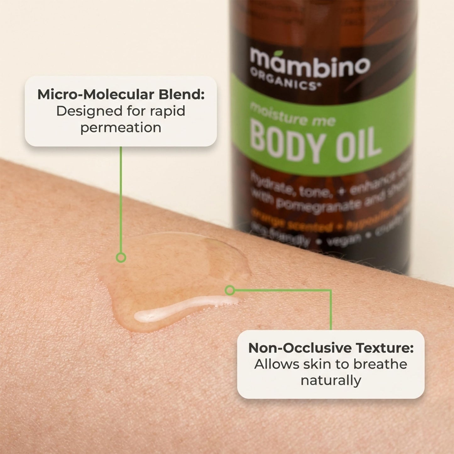 Mambino Organics Moisture Me Body Oil, Skincare Essential, Shea Butter Infused, Fast-Absorbing, Non-Greasy, Soothing Aroma, 4 fl oz, 2-Pack