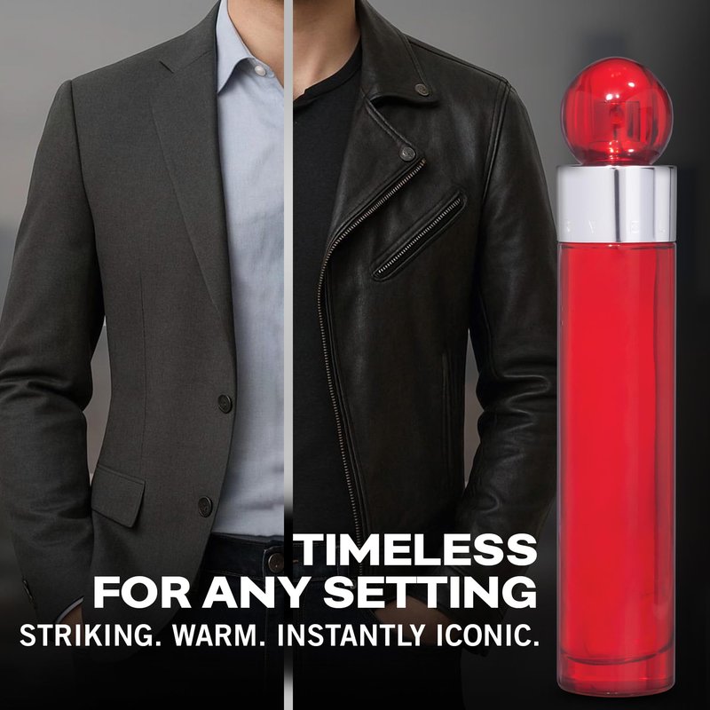 Perry Ellis 360° Red Eau De Toilette Spray for Men - Mens Cologne, Long Lasting Perfume, EDT, Fragrance with Notes of Clove, Cinnamon & Patchouli - 1.7 fl oz (50 mL)