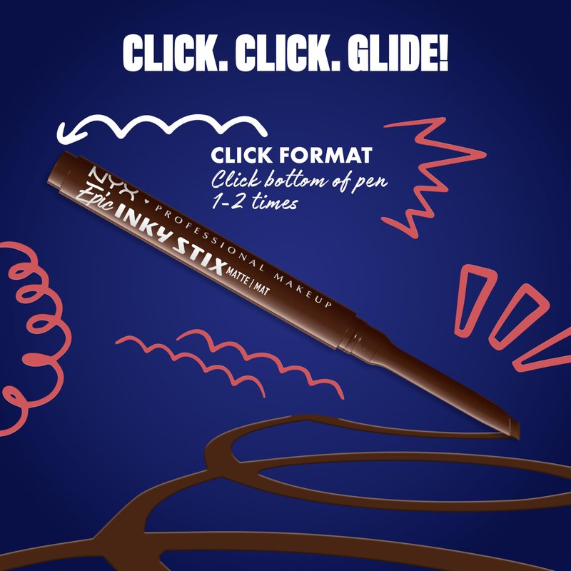 NYX PROFESSIONAL MAKEUP Epic Inky Stix Eyeliner, Mechanical Cream Gel Eyeliner, Waterproof Formula With Up To 24HR Wear - 02 Ember Energy (Matte Warm Brown)