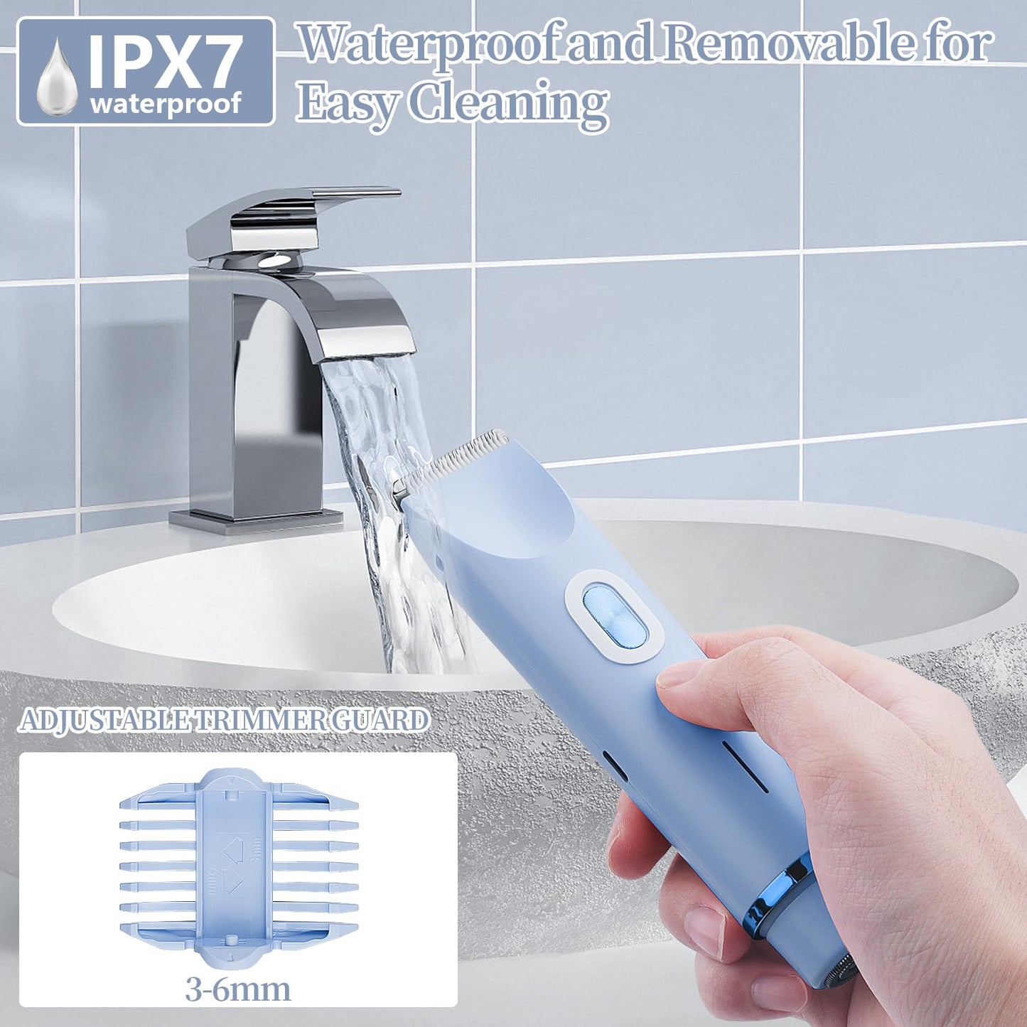 Ladies Electric Razor, 2 in 1 Dual Head Shaver Women, Bikini Trimmer for Women Personal Body Face Leg Arm Hair USB Charge Waterproof Wet and Dry (Blue)