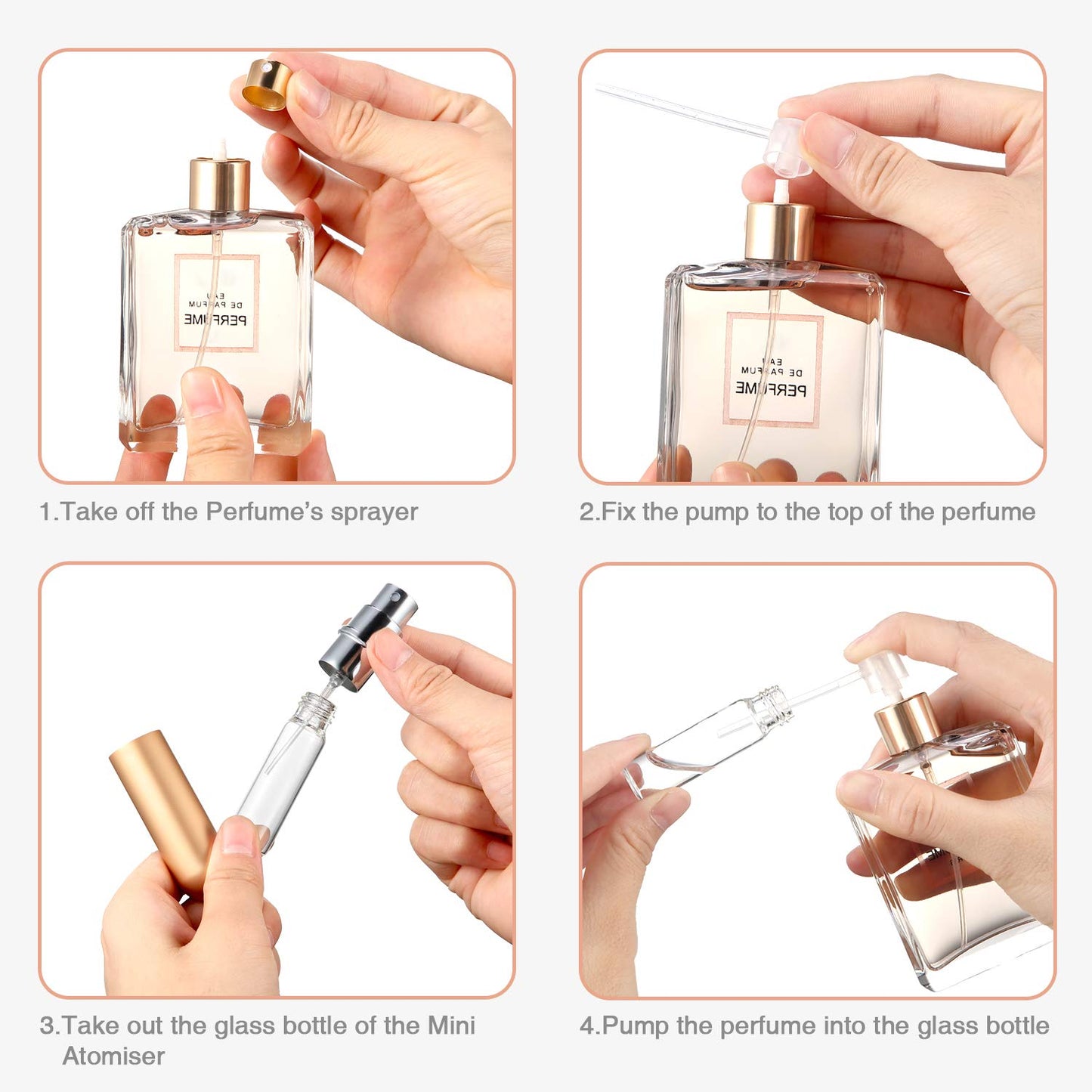 Boao 40 Pcs 5 ml Perfume Travel Refillable Atomizer Mini Cologne Perfume Atomizer Refillables Bulk Portable Mini Spray Bottle Compatible with Dispenser Pump Transfer Tool for Outgoing