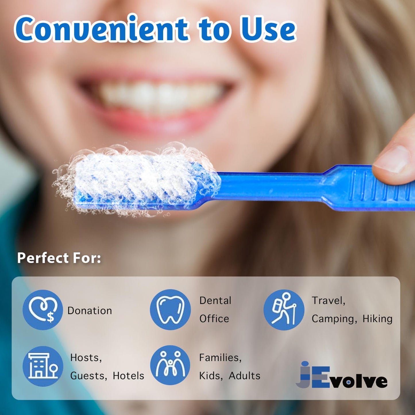 JEVOLVE 200 Pcs Disposable Pre-Pasted Toothbrushes | Individually Wrapped Pre Pasted Toothbrush | Single Use Waterless Tooth Brush for Hotel, Camping, Homeless Gift | Multi Color