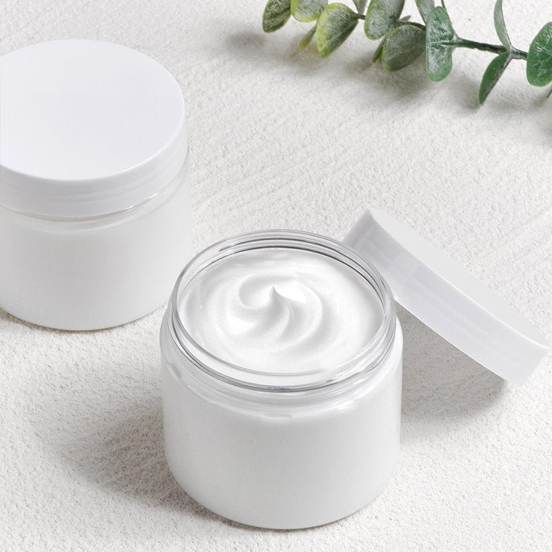 48 Pack 6 Oz Plastic Jars with White Lids, 6oz Small Plastic Containers with Lids for Cosmetic Makeup Beauty Products, Slime, Sample, Travel, BPA Free | Wide Mouth | Refillable
