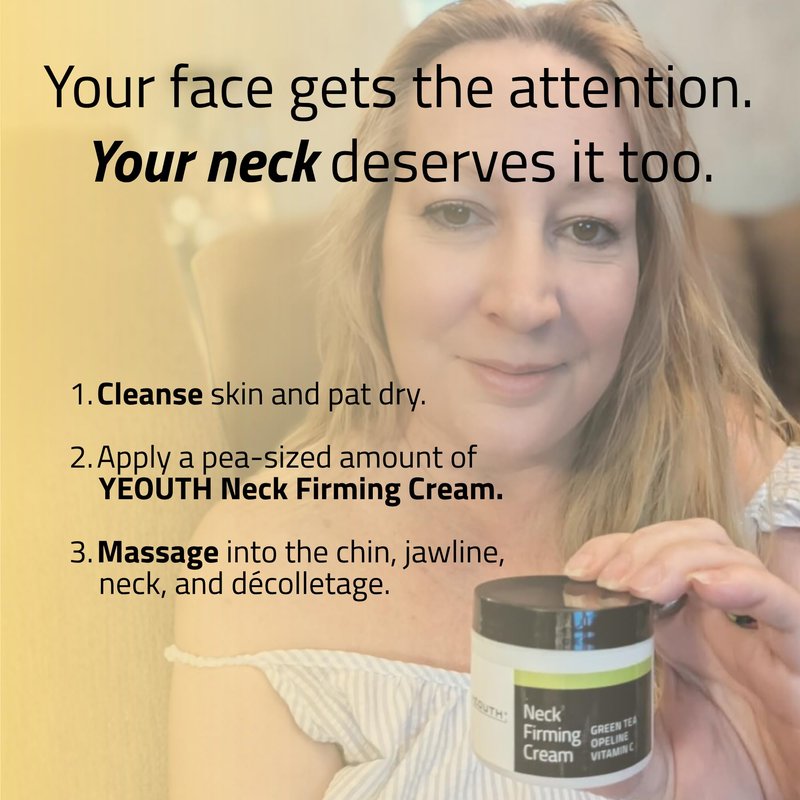 YEOUTH Neck Firming Cream with Vitamin C and Peptides, Neck Cream for Tightening and Firming Chest, Décolleté, Double Chin, Turkey and Crepey Skin, 4oz