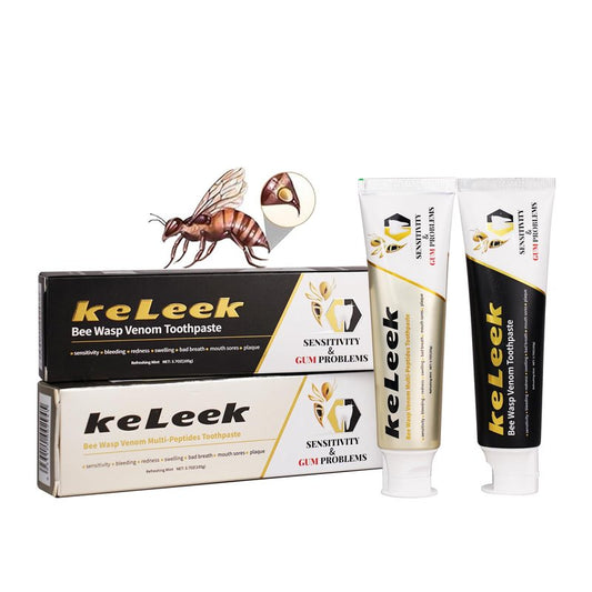 KeLeek 2PCS Bee Wasp Venom Peptides Toothpaste for Sensitivityand Gums Problems -Oral Care, Redness & Swelling Gums, Bad Breath,Plaque-12 HoursRefreshing -3.7 OZ
