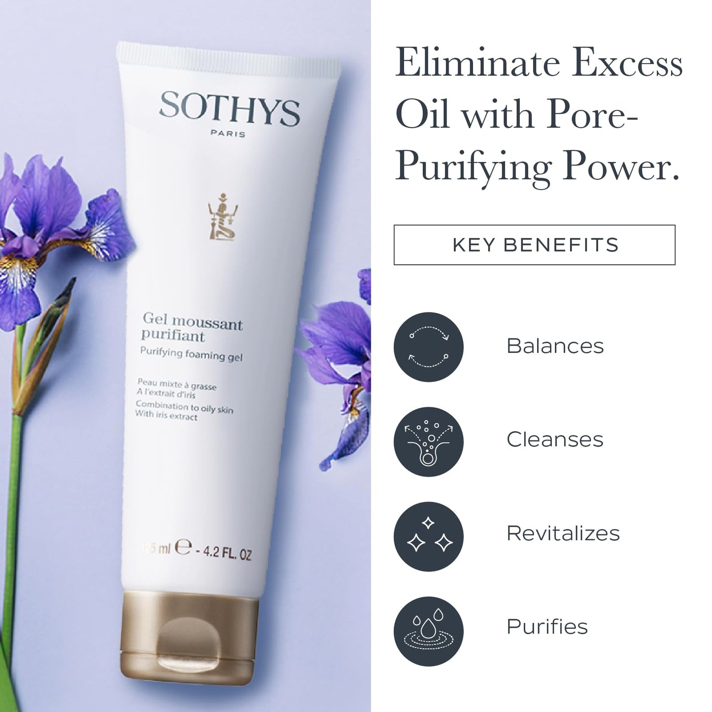 SOTHYS Purifying Foaming Gel | Gentle Face Cleanser for Oily or Combination Skin