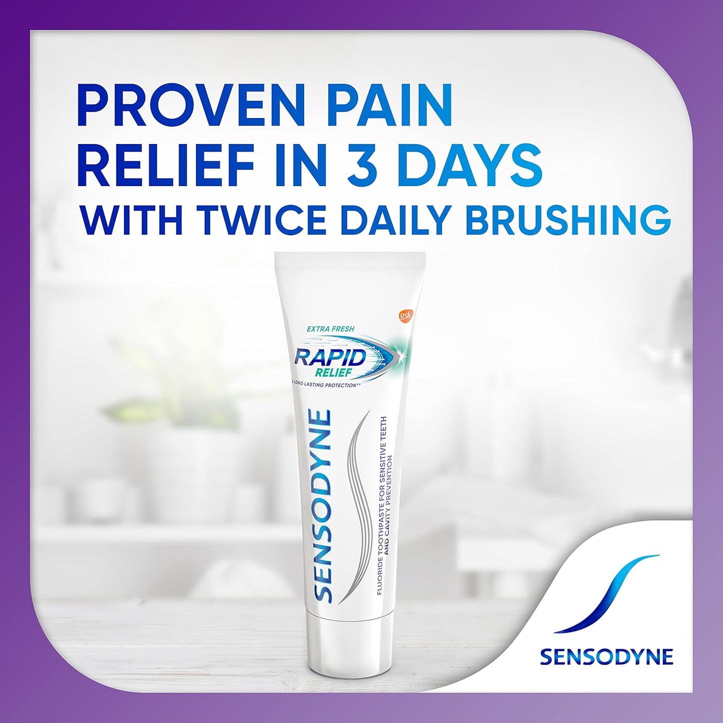 Sensodyne Rapid Relief Sensitive Toothpaste - Extra Fresh Formula | 3.4 oz (Pack of 3)