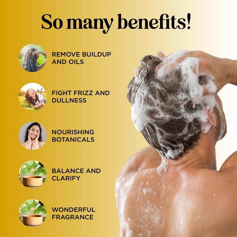 Lemon Sage Shampoo for Oily Hair - Sulfate Free Clarifying Shampoo for Build Up with Lemon Sage Keratin and Tea Tree Oil for Hair and Scalp Care - Deep Cleansing Rosemary Shampoo for Men and Women