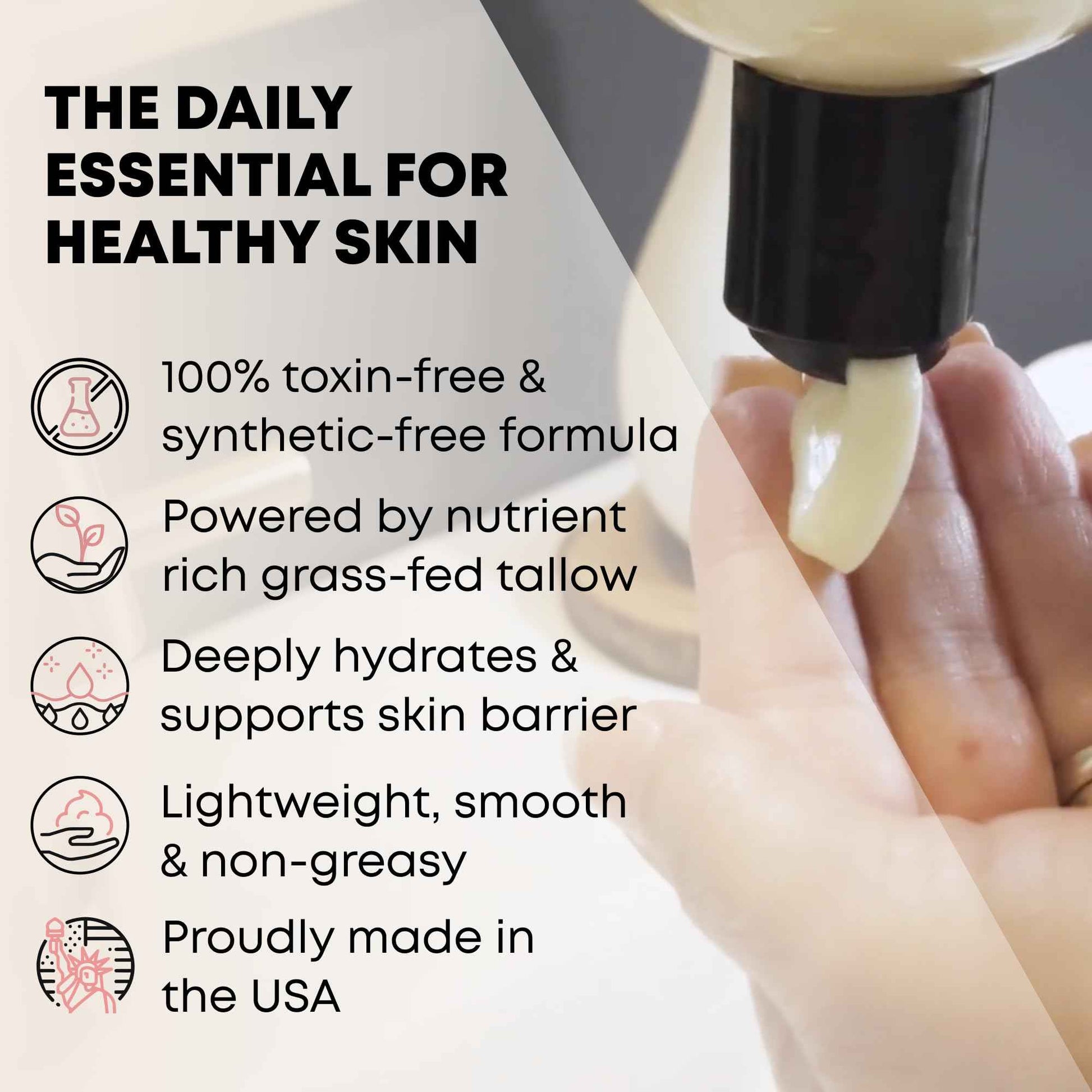 TALLOWRX Tallow Body Lotion – 100% Grass-Fed Beef Tallow for Skin, Face & Body – Pure & Organic Moisturizer with Jojoba Oil, Vitamin E (8 Fl Oz, Vanilla)