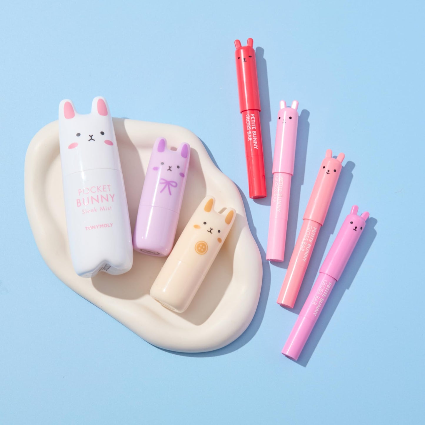 TONYMOLY Big Bunny Easter Basket Gift Set – K-Beauty Skincare with Pocket Bunny Mist, Perfume Bars, Fruity Lip Gloss & Skincare for Teens, Mom & Beauty Lovers