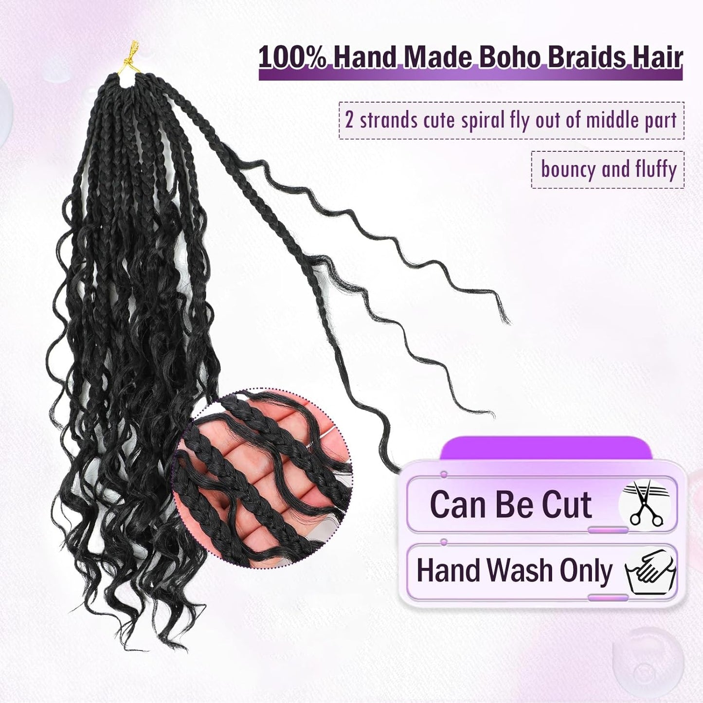 Boho Crochet Braids - 18 Inch Pre-Looped Goddess Box Braids | Curly Ends for Black Women