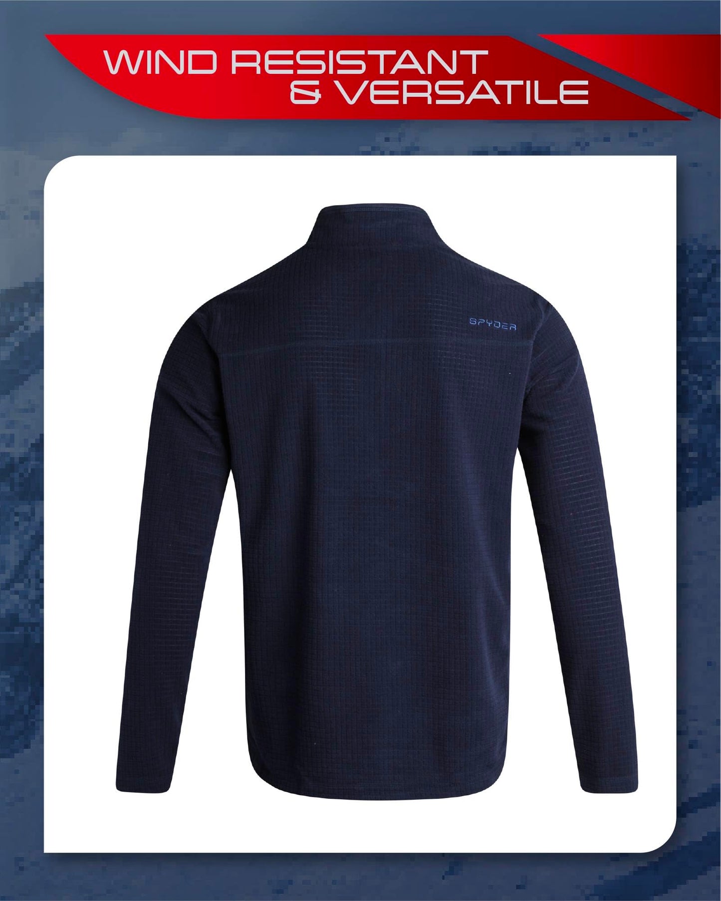 Spyder Men's Active Quarter Zip Sweatshirt - Lightweight Grid Fleece Athletic Mock Neck Pullover Sweatshirt (Sizes: S-XXL), Size Small, Navy