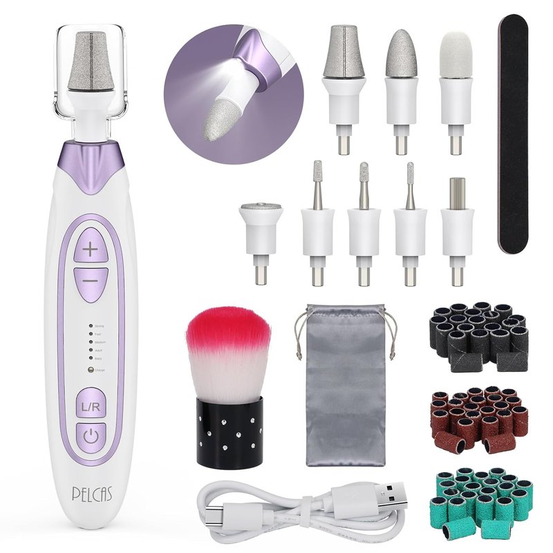 Electric Toenail Grinder - Cordless Nail Drill with 5 Speeds & LED Light | Manicure & Pedicure Kit for Thick Toenails