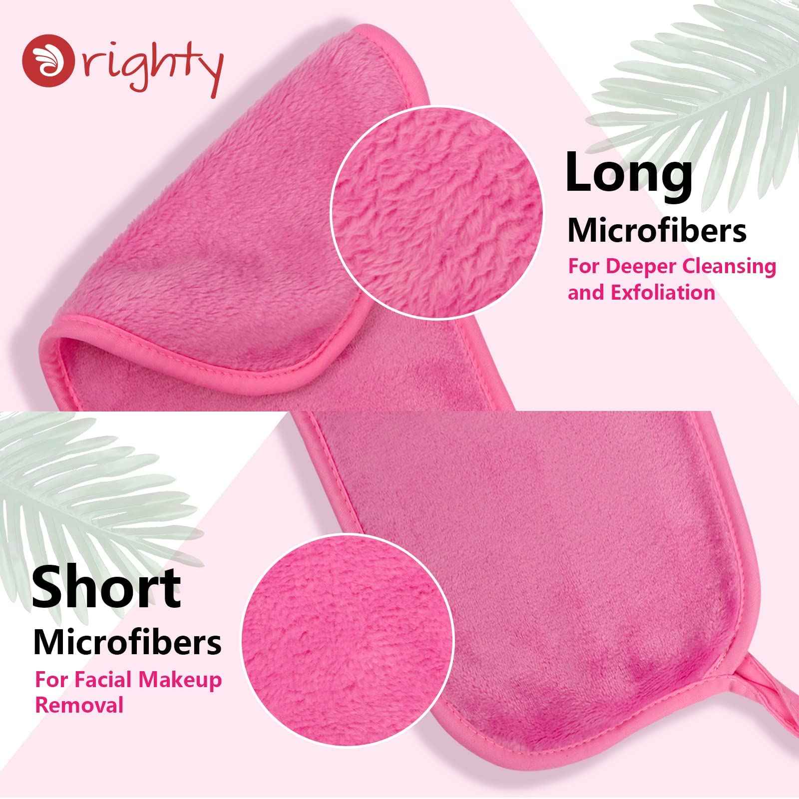 Orighty Reusable Microfiber Facial Cleansing Cloths, Pack of 4, Bundle with 5 x 5 in Makeup Remover Pads, 24 Pack