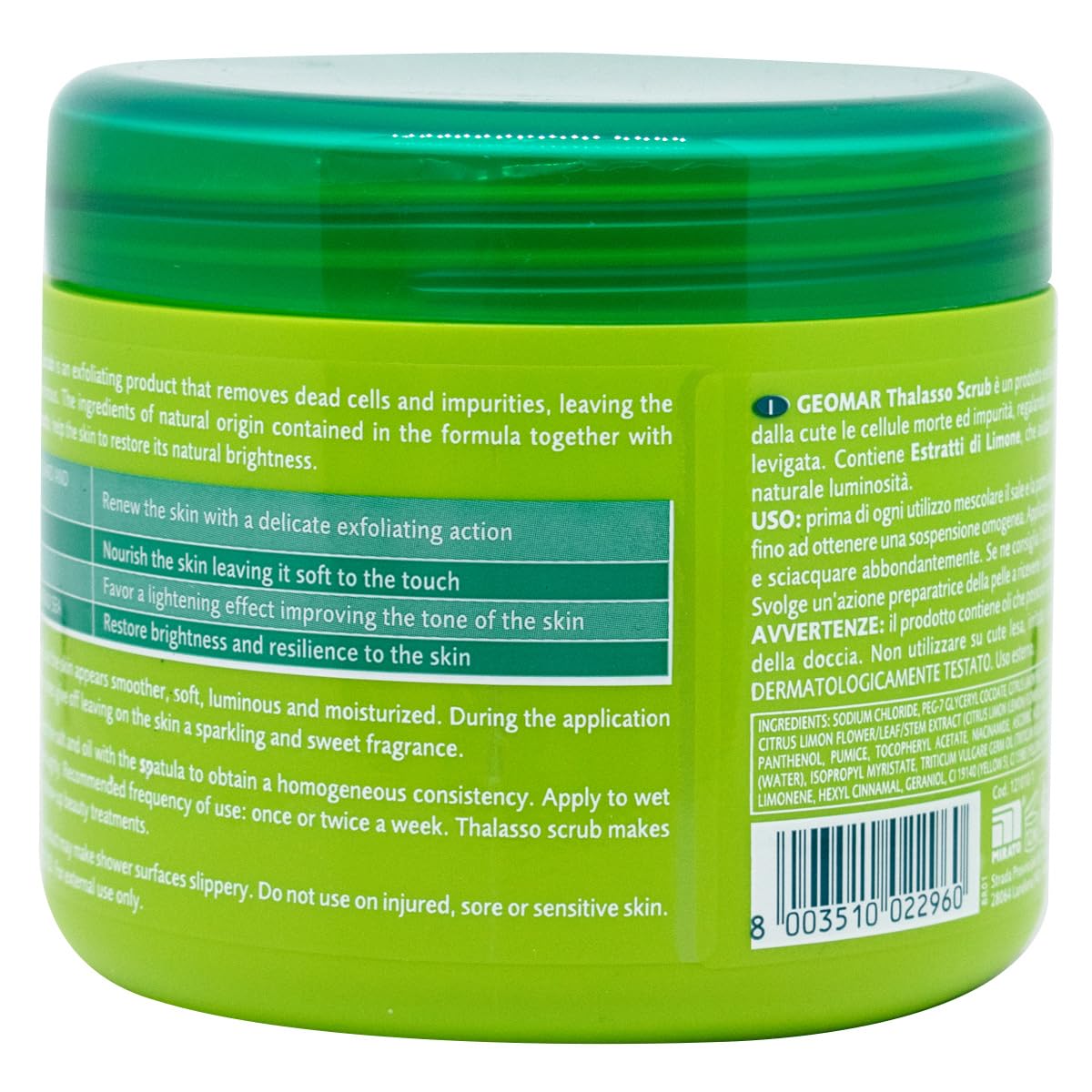 Geomar Lemon Scrub - Natural Exfoliator with Lemon, Dead Sea Salt, Volcanic Sand and Nourishing Oils - 21 Ounces