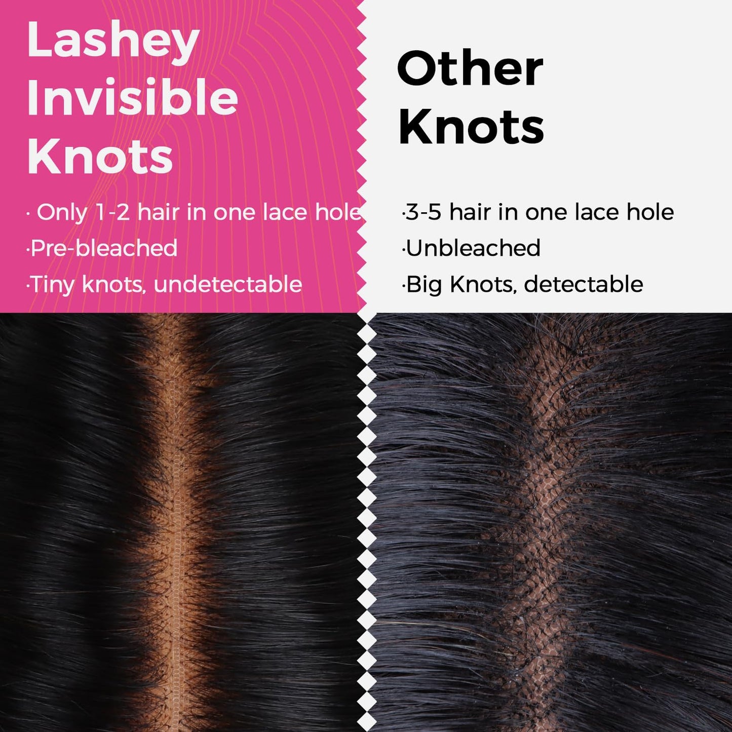 Lashey 2x6 SKINLIKE HD Lace Closure Human Hair Straight, 0.10mm Ultra-Thin Invisible HD Lace, Pre-Bleached Knots and Pre-Plucked Hairline 14 Inch Natural Black