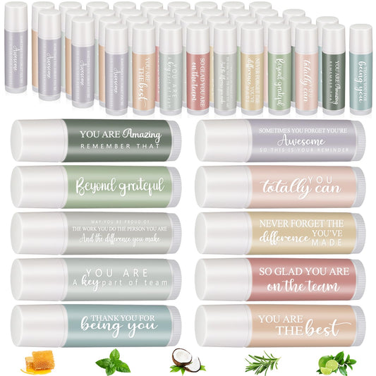 Swiffen 50 Sets Employee Appreciation Gifts Lip Balm Bulk Thank You Gifts for CNA Nurse Paraprofessional Women Team Coworkers Staff Volunteer Baby Shower Bridal Wedding Favors for Guests