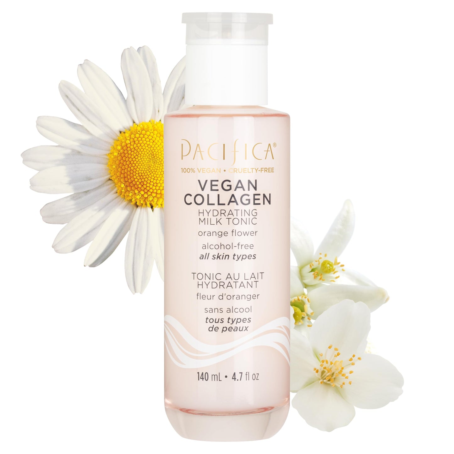Pacifica Vegan Collagen Hydrating Milk Tonic – Alcohol-Free Milky Toner & Essence Moisturizing Vegan Collagen Face Tonic w/Hyaluronic Acid, Chamomile Jasmine All Skin Types Vegan Dermatologist Tested