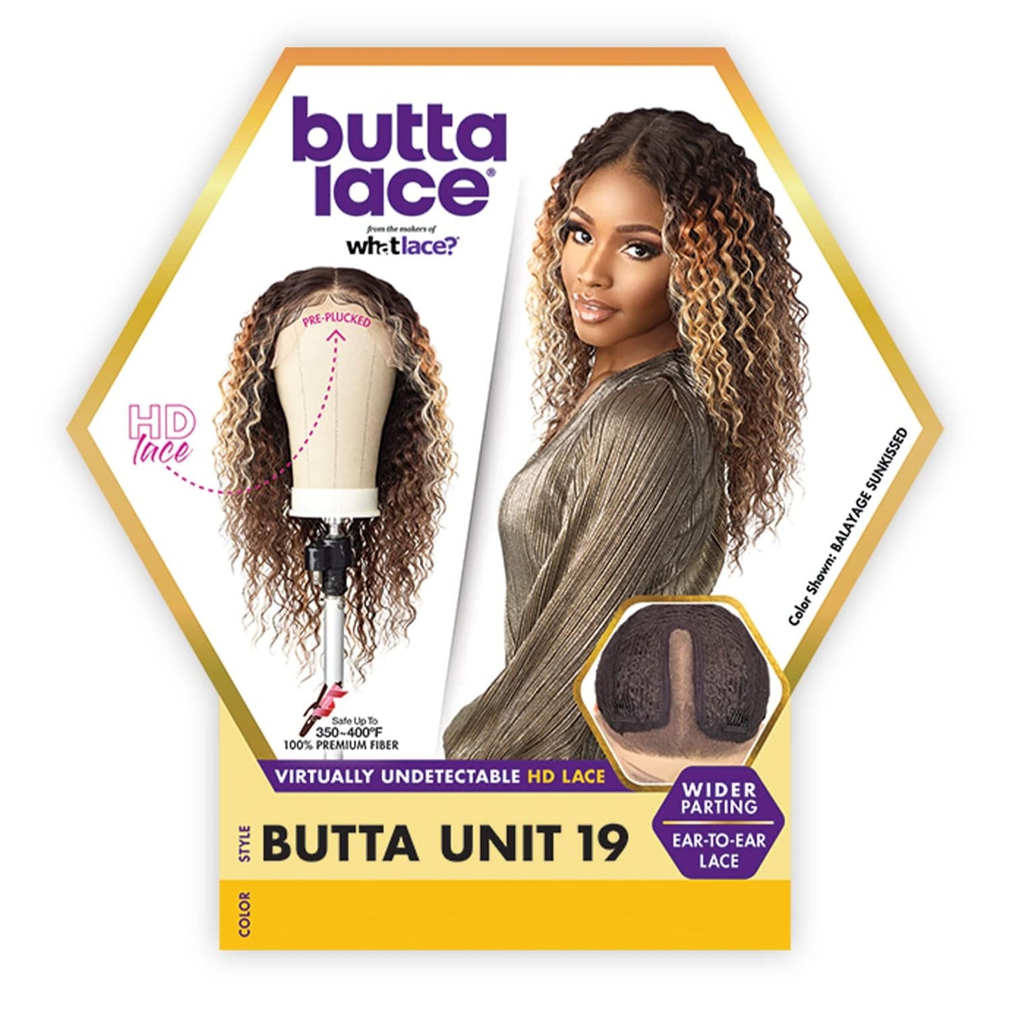 Sensationnel Butta Lace Wigs - Unit 19 Extra Wide 5 Inch Deep Parting Synthetic Preplucked Hairline Glueless Lacefront (BALAYAGESUNKISSED)