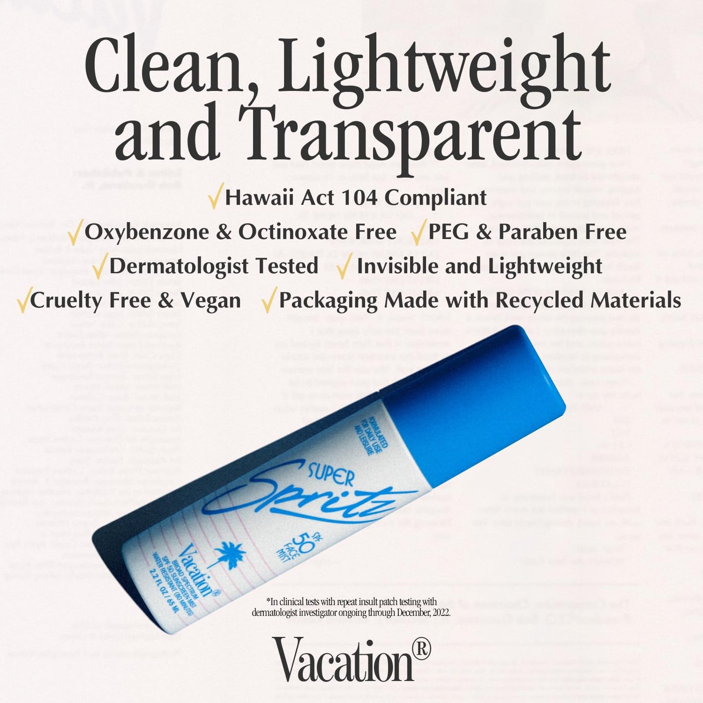 Vacation Super Spritz SPF 50 Face Sunscreen Spray and Air Freshener Bundle, 2.2 Fluid Ounces - Daily Face Mist, Lightweight, Water-Resistant, Non-Comedogenic, Vegan