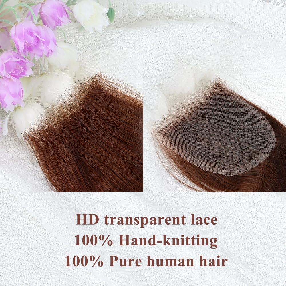 Body Wave Closure - 4x4 Brazilian Human Hair HD Lace in Chocolate Brown | 12 Inch Free Part