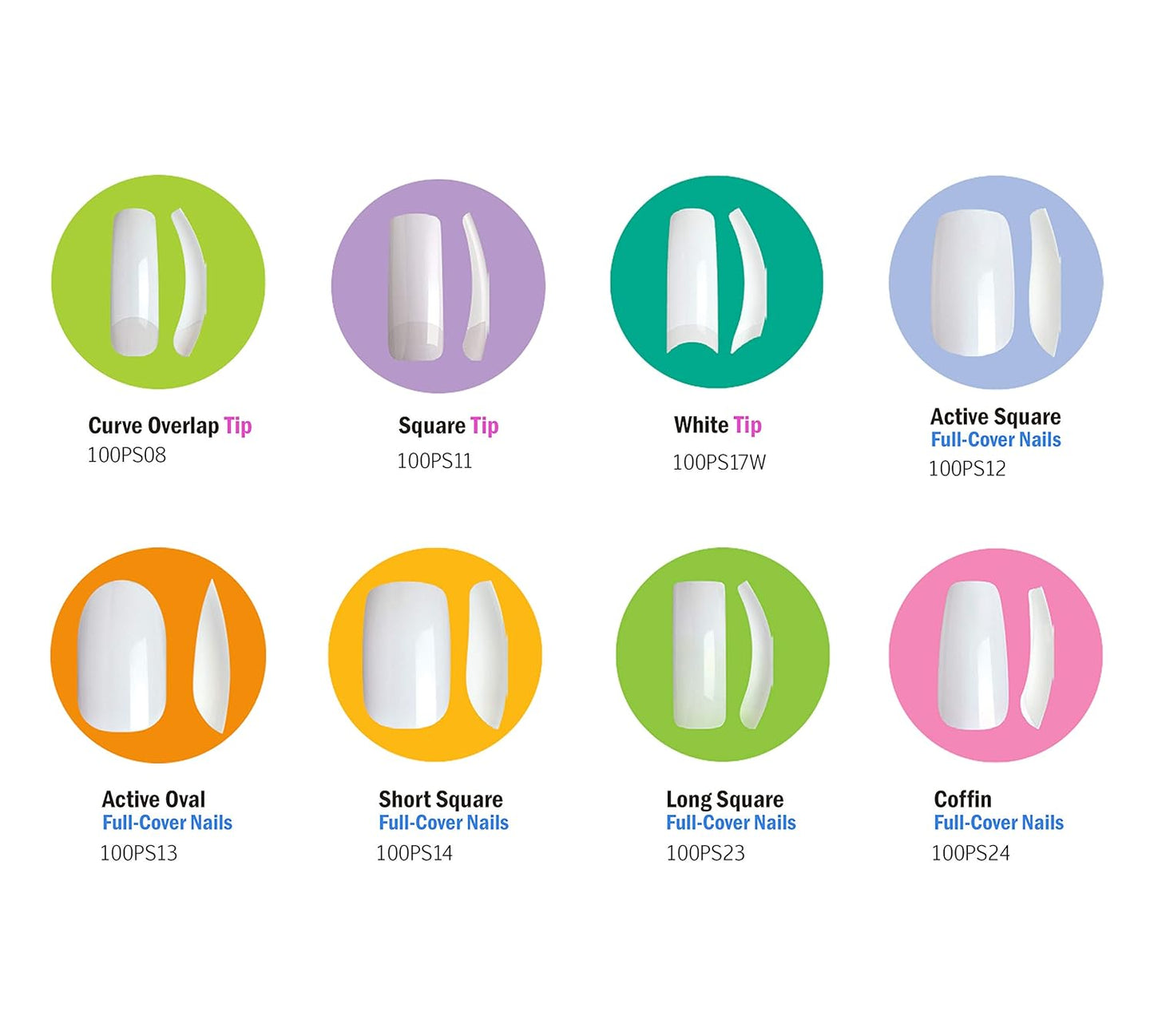 Kiss 100 Full Cover Active Square Nails - Durable & Stylish | Pack of 6