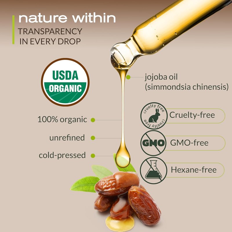 Organic Castor Oil 16 Oz & Jojoba Oil 4 Oz - Cold-Pressed, Unrefined, Hexane-Free | Hair, Skin, Face, Nails Care