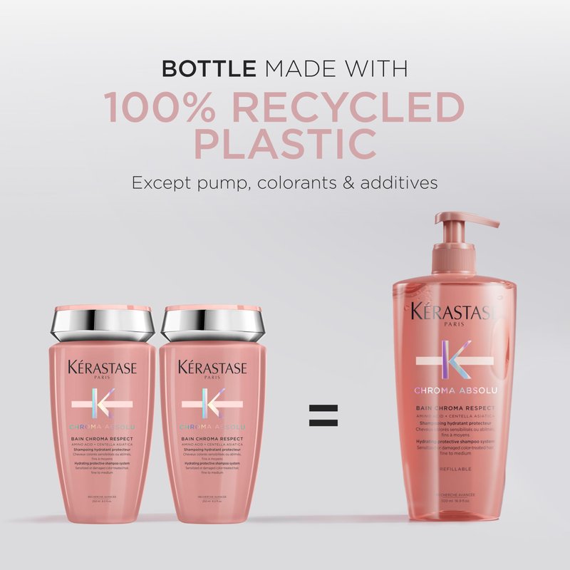 Kerastase Chroma Absolute Chroma Respect Shampoo For Sensitized or Damaged Color-Treated Hair - Protects and Hydrates Fine To Medium Hair with Glycerin and Hyaluronic Acid, 16.9 Fl Oz