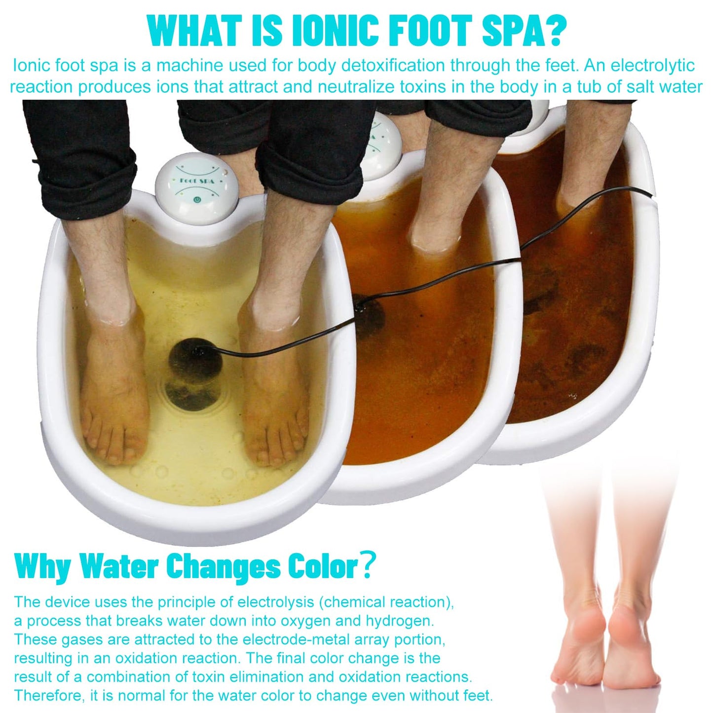 Pilipane Foot Bath Machine, Portable Foot Bath Machine, Foot Cleanse Foot Spa Machine for Home Use Spa Club Salon Travel