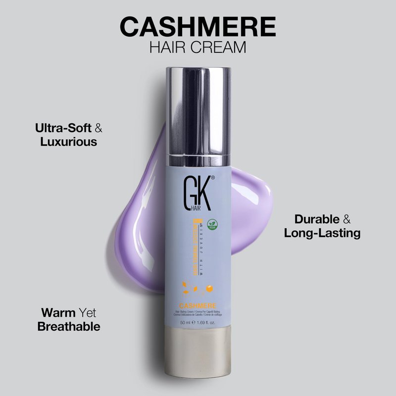 GK HAIR Cashmere Hair Cream 1.69 Oz – Smoothing & Shine Styling Cream with Argan Oil, Anti Frizz Hair Cream for Soft, Silky & Manageable Hair, Lightweight Styling Cream for All Hair Types