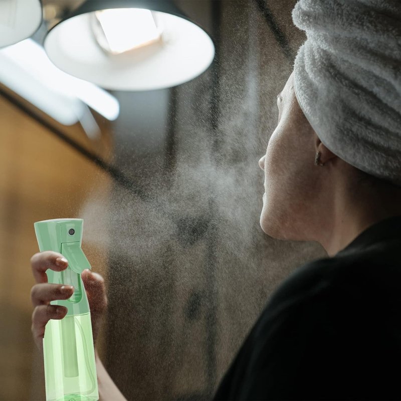 Ultra Fine Mist Spray Bottle for Hair & Skin Care - 6.8oz Clear Green