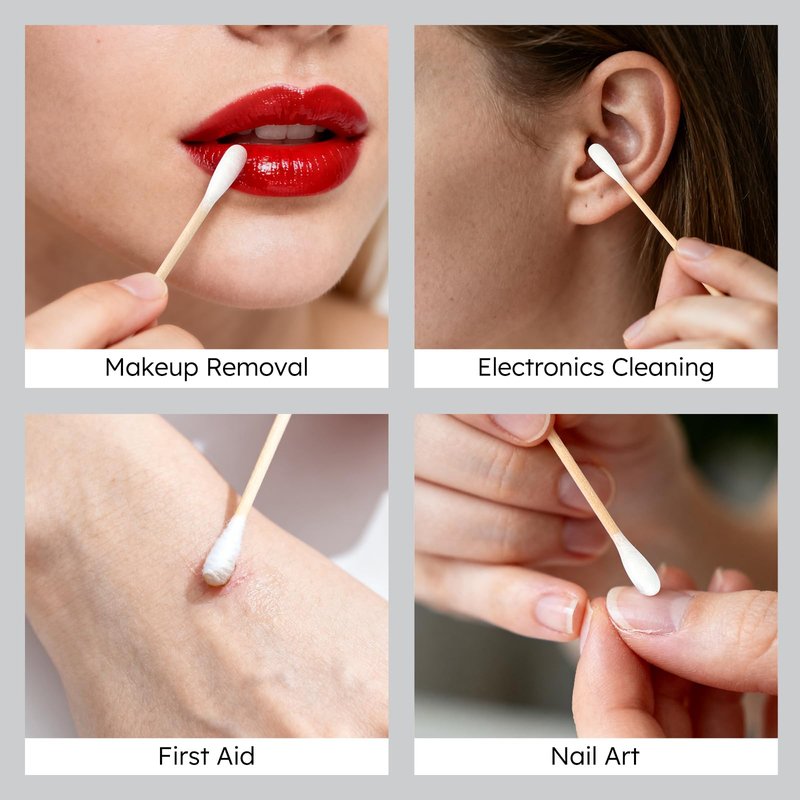 Cotton Swabs In Bulk, Travel-Sized Cotton Swabs, Individually Wrapped Double-Ended Cotton Swabs. Ideal For Ear Cleaning, Makeup Application, Hotels, And Travel (5 Swabs Per Pack, 500 Packs Per Box)