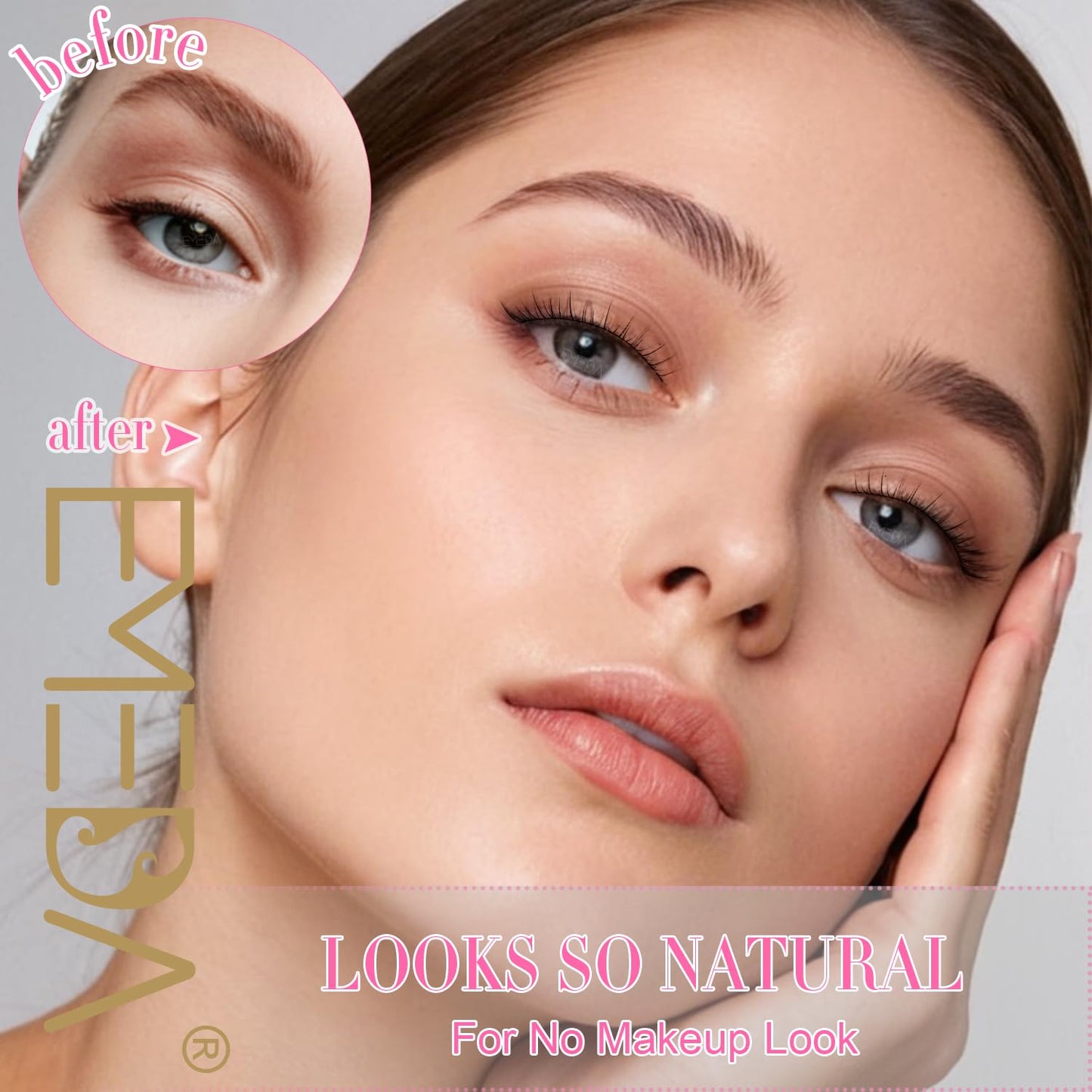False Lashes Natural Look Eyelashes 8mm Short No Make up False Eyelashes Pestañas Postizas Natural Looking Eye Lash Wispy Strip Lashes Pack by EMEDA (Super Natural)