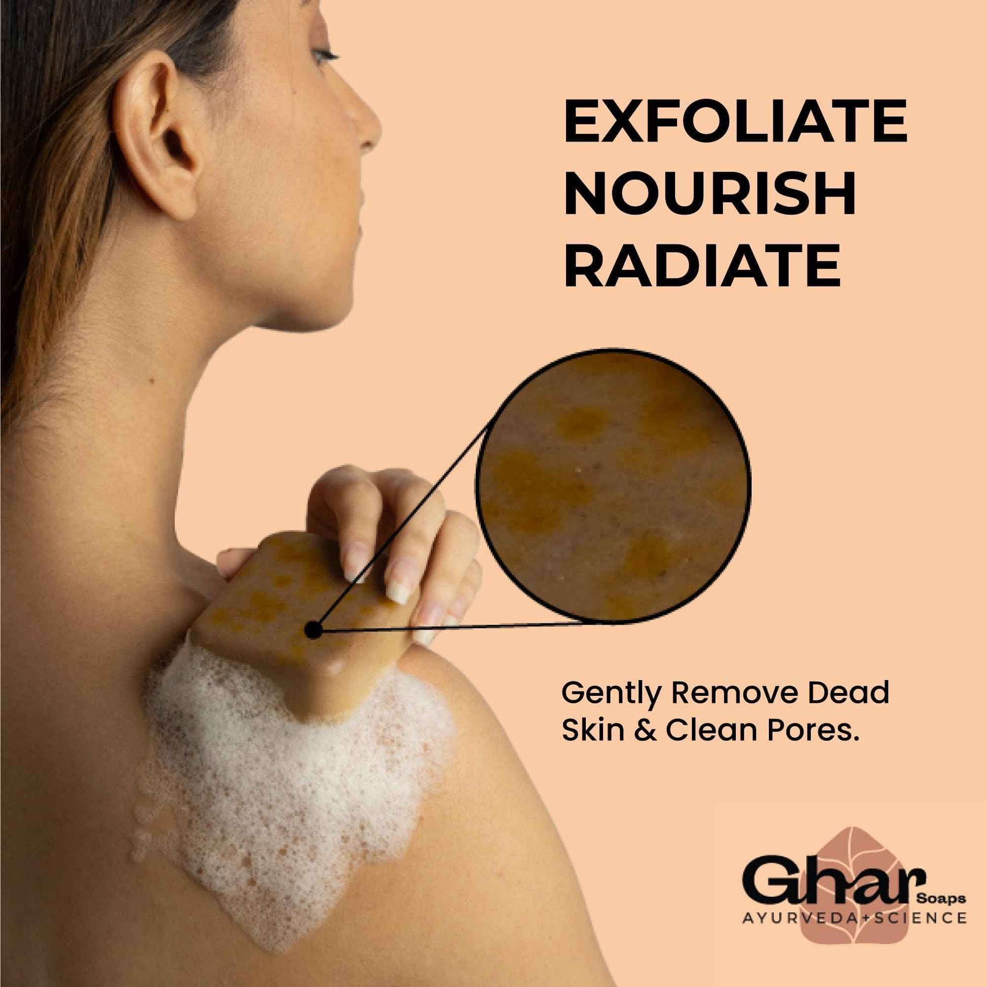 GHAR SOAPS Sandalwood & Saffron Magic Soaps For Bath | Paraben Free | Chandan & Kesar Bath Soap | Handmade Soaps For Glowing | Skin lightening Soap For Men & Women (10.58)