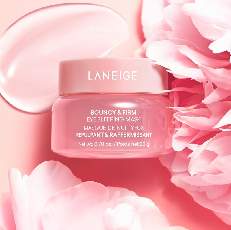 **LANEIGE Bouncy Eye Sleeping Mask - Depuff & Firm with Peony, Collagen, Ceramide & 5D Hyaluronic Acid | 0.7 oz**