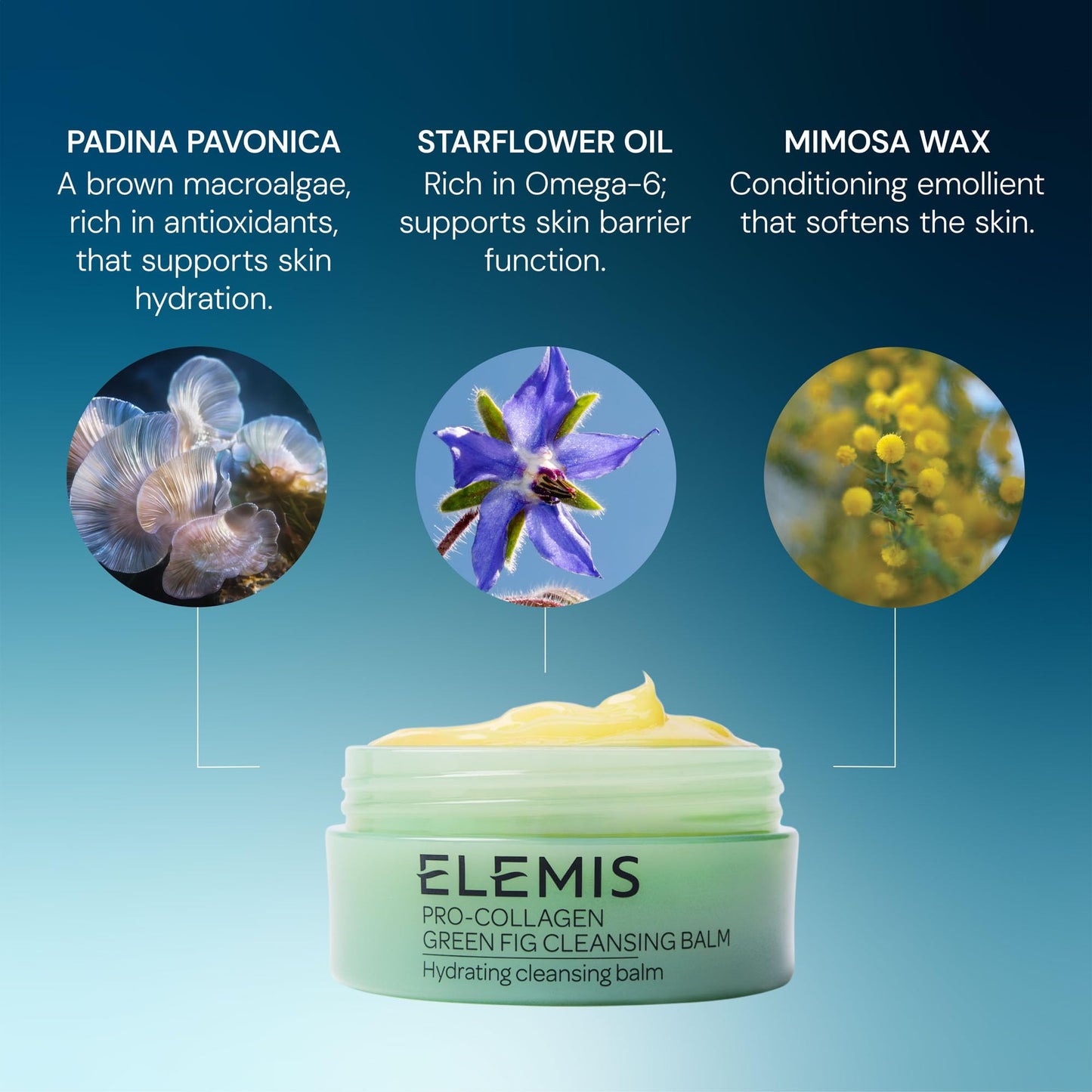 ELEMIS Pro-Collagen Green Fig Cleansing Balm, 3-in-1 Facial Cleanser, 100g