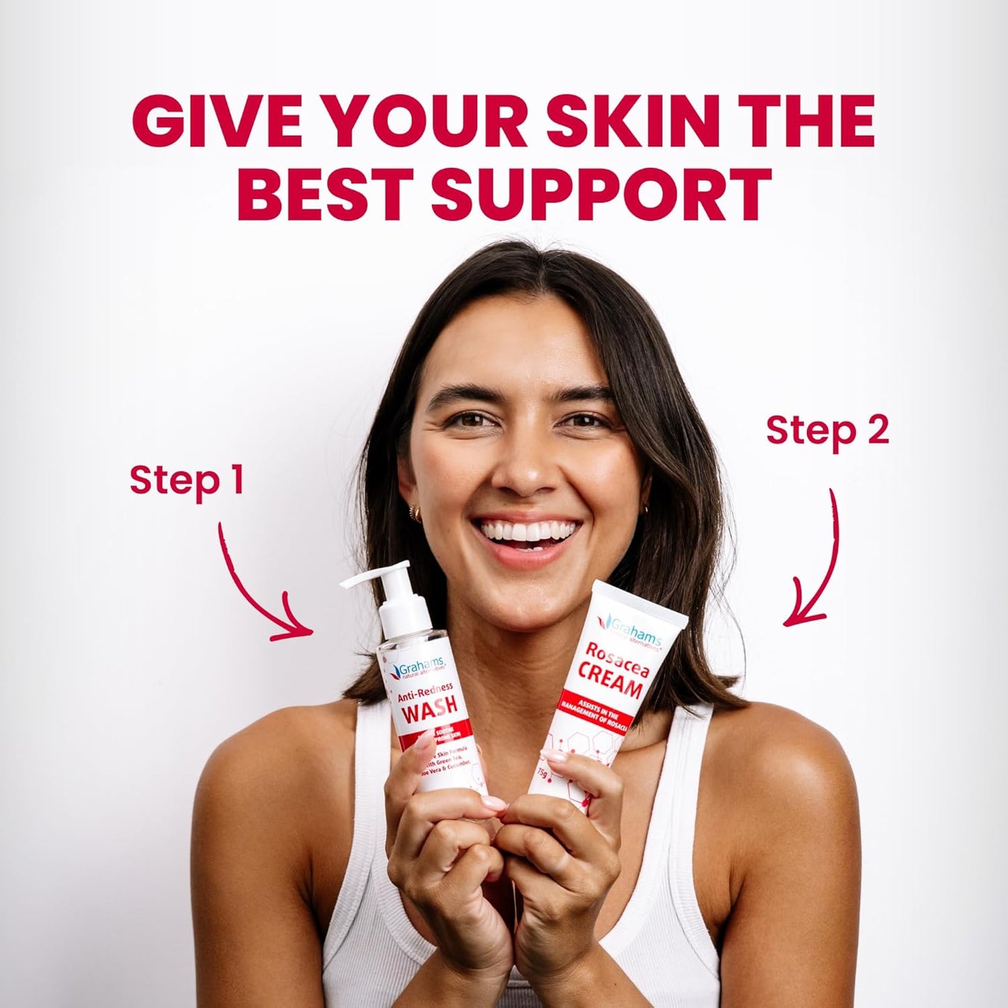 Natural Rosacea Treatment - Anti-Redness Face Cream to Soothe Flare-Ups | Hypoallergenic, Steroid-Free (2.64 fl oz)