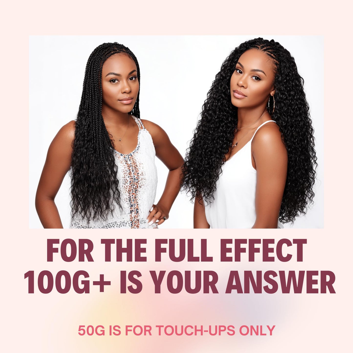 Pre-Divided Human Braiding Hair for Curly Boho Braids Bulk Pre-streached Deep Water Wave bulk Braiding Hair for Boho Braids Wet and Wavy Hair Extensions（4# 14" -85g）