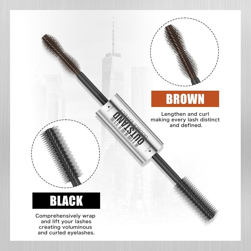 Women's Tubing Mascara - 2-in-1 Black & Brown Double-Ended | Volumizing, Lengthening, Waterproof, Hypoallergenic