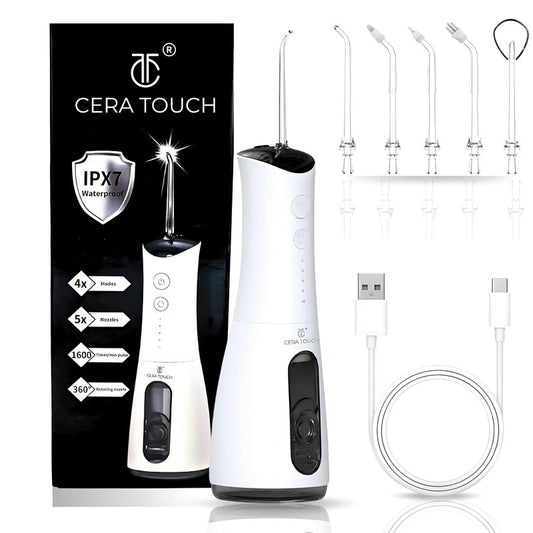 Water Flosser for Teeth Cleaning and Flossing | 4 Modes Rechargeable Cordless Oral Irrigator | IPX7 Waterproof | 300ml Water Tank Teeth Cleaner | Portable Electric Dentel Flossers for Home and Travel