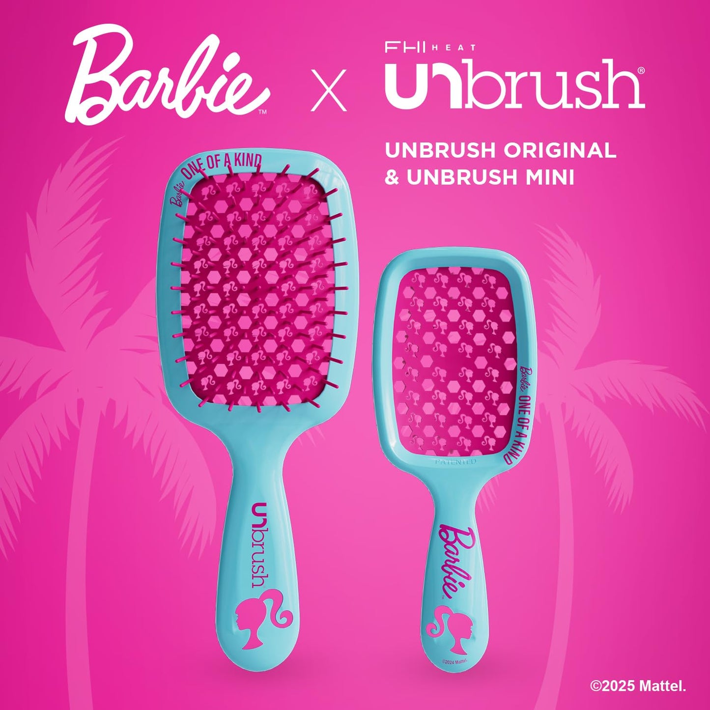 UNbrush Barbie Detangling Brush Duo - One of a Kind - Blue